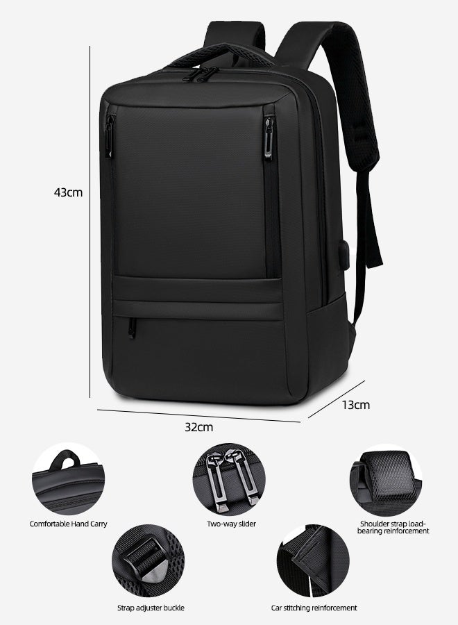 FANGFANGOTD Laptop Backpack 15.6 Inch Waterproof Travel Backpack for Men and Women Lightweight Durable Backpack with USB Charging Port Large Capacity Laptop Bag for Work School and Travel Business Computer Backpack Backpack for Men Travelling Daily Use - Image 2